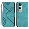 Per vivo V50 Lite 4G / 5G Custodia in pelle con motivo a linee (azzurro chiaro)