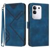 Per vivo Y29 4G Custodia in pelle con motivo a linee (blu reale)