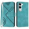 Per vivo Y29s 5G / Y04 4G Custodia per telefono in pelle con motivo a linee globali (azzurro chiaro)