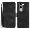 Per vivo Y29s 5G / Y04 4G Custodia per telefono in pelle con motivo a linee globali (nero)
