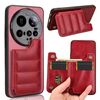 Per Xiaomi 15 Ultra Cow Pattern Sewing Card Bag Custodia per telefono (rosso)