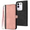Per vivo Y29 4G Custodia in pelle con cinturino a doppia piega e fibbia laterale (rosa)