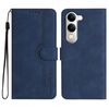Per vivo Y29s 5G / Y04 4G Custodia per telefono in pelle con motivo a cuore globale (blu reale)
