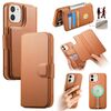 Per iPhone 12 / 12 Pro CaseNeo Finger Grip Strap MagSafe Custodia in pelle per telefono (marrone)