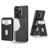 Per iPhone 16 Pro 2-in-1 Custodia magnetica MagSafe in pelle con retro per telefono (nero)