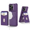 Per iPhone 16 Pro 2-in-1 Custodia magnetica MagSafe in pelle con retro per telefono (viola)