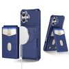 Per iPhone 16 Plus 2 in 1 Custodia magnetica MagSafe in pelle con retro per telefono (blu)