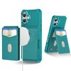 Per iPhone 16 Plus 2 in 1 Custodia magnetica MagSafe in pelle con retro per telefono (verde)