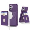 Per iPhone 16 2-in-1 Custodia magnetica MagSafe in pelle con retro per telefono (viola)
