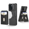 Per iPhone 15 Plus 2-in-1 Custodia magnetica MagSafe in pelle con retro per telefono (nero)