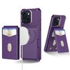 Per iPhone 15 Plus 2-in-1 Custodia magnetica MagSafe in pelle con retro per telefono (viola)