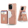 Per iPhone 14 2-in-1 Custodia magnetica MagSafe in pelle con retro per telefono (rosa)