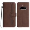 Per Niente Phone 3a Custodia in pelle con motivo a cuore (marrone)