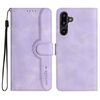 Per Samsung Galaxy F16 5G / M16 5G Custodia in pelle con motivo a cuore (viola)