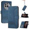 Per Nothing Phone 3a Pro Custodia in pelle con chiusura a scatto Cubic Skin Feel (blu)