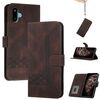 Per Samsung Galaxy F06 5G / M06 5G Custodia in pelle con effetto pelle cubica Flip (marrone)