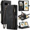 Per Google Pixel 9a CaseMe C30 Custodia per telefono in pelle con cerniera e slot per schede (nero)