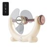 Ventilatore multifunzionale con luce, suono, grande potenza eolica, con luce, montaggio a parete, lunga durata, piccolo ventilatore da soffitto, colore: beige con telecomando