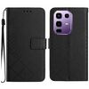 Custodia in pelle con trama a griglia rombica per Infinix Note 50 Pro 4G / Note 50 4G (nera)