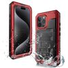 Per iPhone 15 Pro Max Custodia per telefono in silicone ibrido in metallo a quattro strati (rosso)