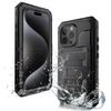 Per iPhone 15 Pro Max Custodia per telefono in silicone ibrido in metallo a quattro strati (nero)