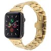 Per Apple Watch 42mm / 41mm / 40mm / 38mm Fibbia a farfalla Nuovo cinturino in acciaio inossidabile a cinque perle (oro)
