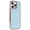Per iPhone 16 Pro Custodia per telefono MagSafe in pelle con adesivo laterale morbido galvanizzato (azzurro cielo)