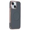 Per iPhone 15 Custodia per telefono MagSafe in pelle con adesivo laterale morbido galvanizzato (verde scuro)