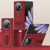 Per OPPO Find N5 GKK Custodia per telefono con cerniera girevole in pelle (rossa)
