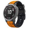 Per Garmin QuickFit 22mm Kalebol Cinturino in silicone bicolore con perno (arancione nero)