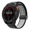 Per Garmin QuickFit 26mm Kalebol Cinturino magnetico in silicone bicolore (nero grigio)