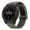 Per Garmin QuickFit 26mm Kalebol Cinturino magnetico in silicone bicolore (verde militare nero)