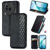 Per Nothing Phone 3a Pro Custodia per telefono in pelle magnetica pressata a griglia cubica (nera)