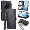 Per Xiaomi 15 Ultra Geometric Zipper Wallet Side Buckle Custodia in pelle per telefono (nero)