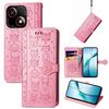 Per ZTE Blade A35e 4G Custodia in pelle goffrata con motivo a gatto e cane (rosa)