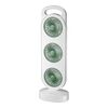 Semplice ventilatore a tripla turbina con design grande, ventilatore da tavolo con ricarica USB, portatile, per la casa e l'esterno, dormitorio (bianco-verde)