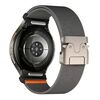 Per Samsung Galaxy Watch 7/6/5/4, cinturino elastico in nylon con fibbia a paracadute e connettore a pulsante (grigio scuro)