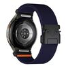 Per Samsung Galaxy Watch 7/6/5/4, cinturino in nylon elastico con fibbia a paracadute e connettore a pulsante (blu scuro)