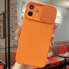 Per iPhone 16 Plus Custodia per telefono in silicone liquido TPU con protezione per fotocamera scorrevole (arancione)
