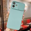 Per iPhone 16 Custodia per telefono in silicone liquido TPU con protezione per fotocamera scorrevole (blu ghiaccio)