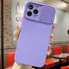 Per iPhone 14 Pro Max Custodia per telefono in silicone liquido TPU con protezione per fotocamera scorrevole (viola lavanda)
