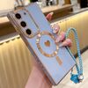 Per Samsung Galaxy S23+ 5G Pupil Side Heart MagSafe Custodia per telefono galvanica con cordino (Far Peak Blue)