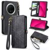 Per Huawei Mate 70 Pro Custodia per telefono in pelle con fibbia laterale e cerniera geometrica (nero)