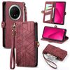 Per Huawei Mate 70 Pro Custodia per telefono in pelle con fibbia laterale e cerniera geometrica (rosso)