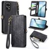 Per Huawei Nova 13 Custodia per telefono in pelle con fibbia laterale e cerniera geometrica (nero)
