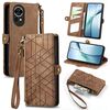 Per Huawei Nova 13 Custodia in pelle con fibbia laterale e cerniera geometrica (marrone)