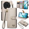 Per Nothing Phone 3a Pro Love Zipper Lanyard Custodia in pelle per telefono (grigio)