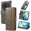 For Nothing Phone 3a CaseNeo Splicing Dual Magnetic Buckle Custodia in pelle per telefono (grigio)