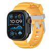 Per Apple Watch 46mm / 49mm / 45mm / 44mm Cinturino per orologio in fluorogomma con fibbia in titanio Field Path (giallo)