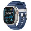 Per Apple Watch 46mm / 49mm / 45mm / 44mm Cinturino per orologio in fluorogomma con fibbia in titanio Field Path (blu)